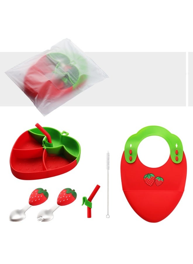 KUYING New Creative Children's Cartoon Silicone Plate Set of Six 