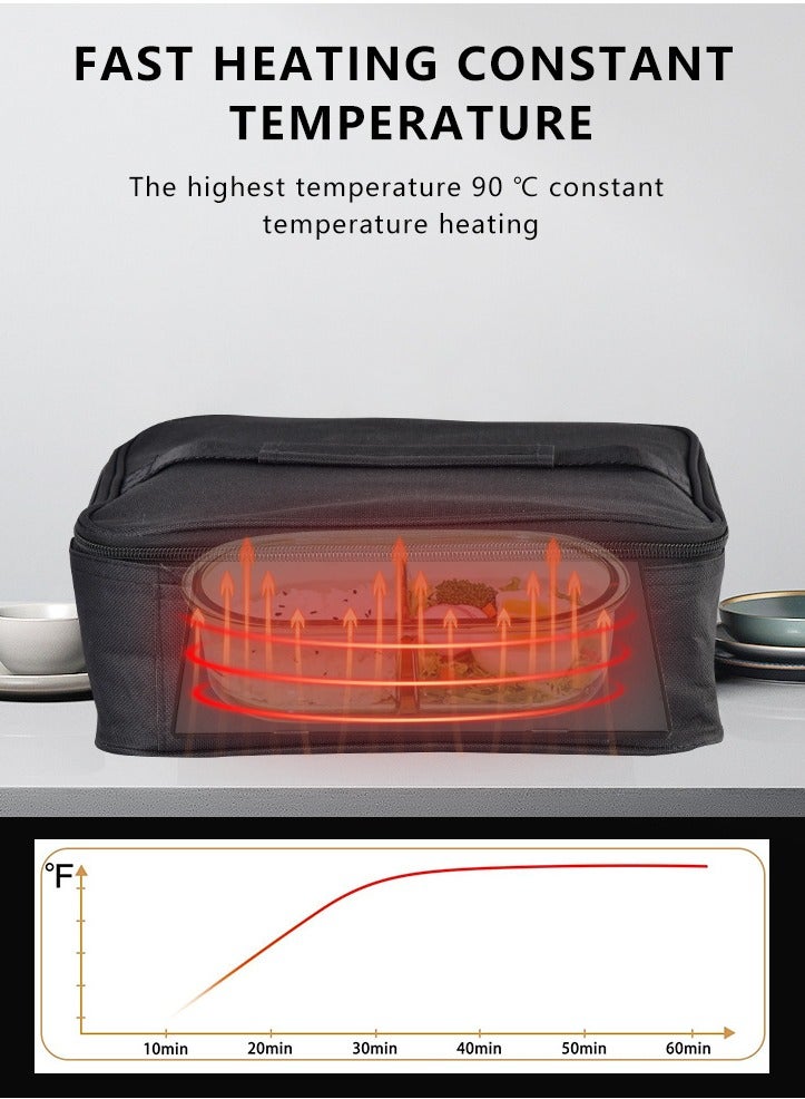 XiuWoo Mini Portable Electric Lunch Box Food Heater - Innovative Food Warmer  for Adults Car/Home - Easily Cook, Reheat, and Keep Your Food Warm - Black (Not Included Lunch Box)  - Image 4