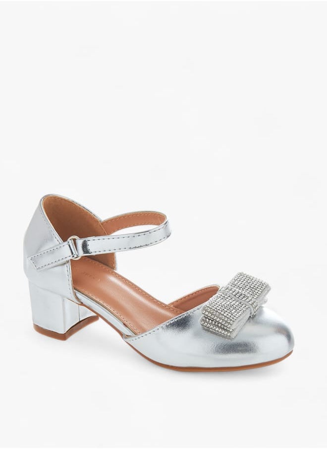 Flora Bella By Shoexpress Girls Block Heel Ballerina With Hook And Loop Closure  - Image 1