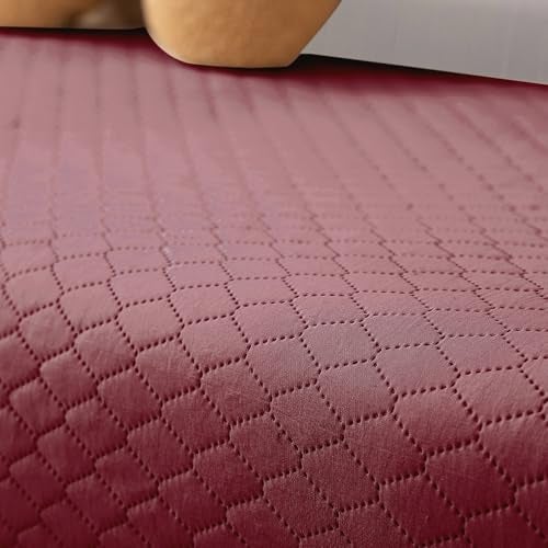 HOKIPO Polyester Quilted Sofa Armrest Cover with Pockets, Mauve Pink, Pack of 2 (1 Pair) (IN-787-L-PCH*2) - Image 4