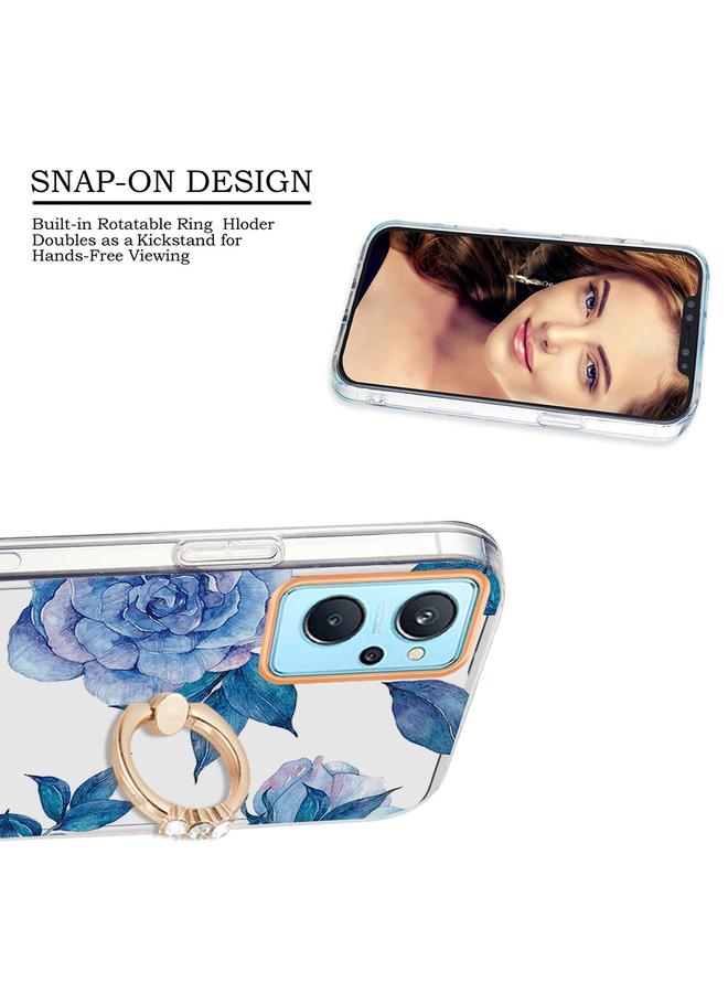 اس-توب جراب لهاتف OPPO A36 / A96 4G / Realme 9i Ring IMD Flowers TPU جراب هاتف - Image 3