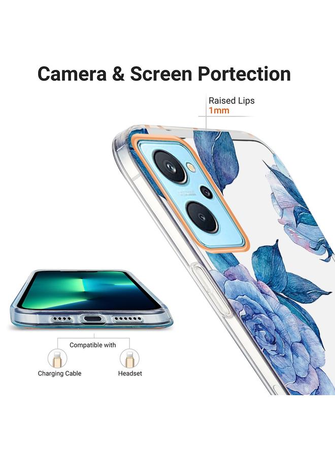 اس-توب جراب لهاتف OPPO A36 / A96 4G / Realme 9i Ring IMD Flowers TPU جراب هاتف - Image 4