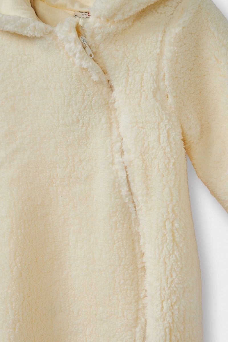 DeFacto Beige BabyGirl Plush Regular Fit Hooded Jumpsuit Casual - Image 2
