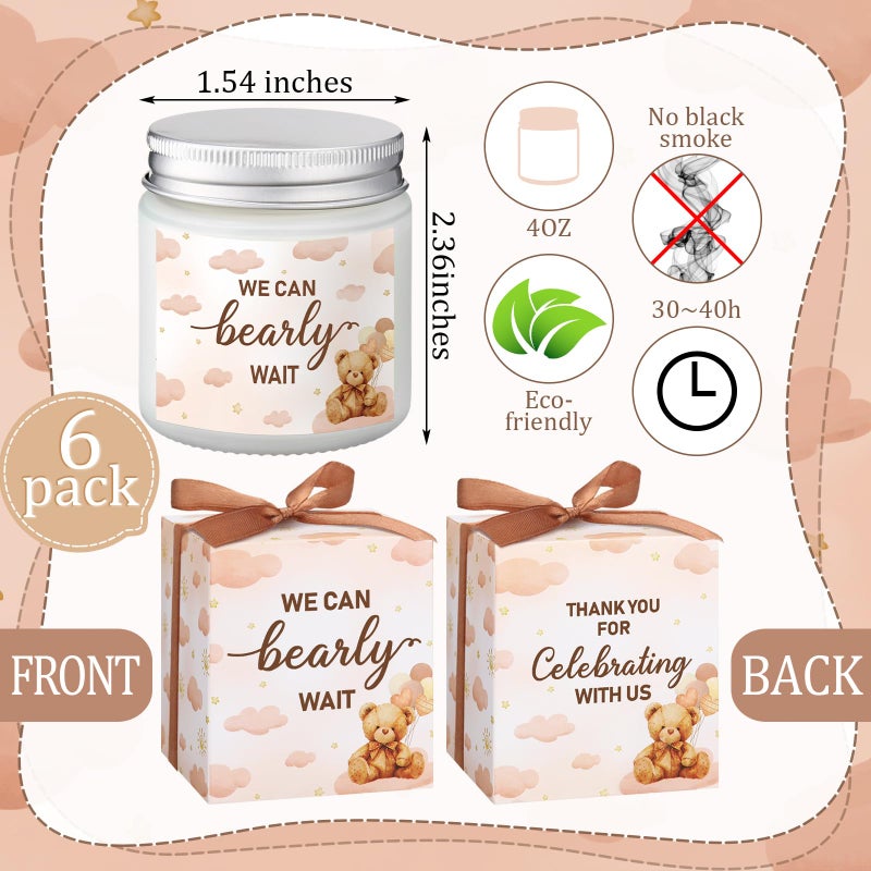 Conelist 6 Sets Baby Shower Game Prizes for Winners Player Baby Shower Winners Guest Gifts Candles Lavender Scented Favors for Guests Gifts(Bear) - Image 2