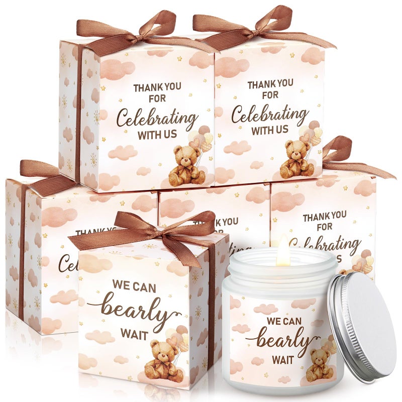 Conelist 6 Sets Baby Shower Game Prizes for Winners Player Baby Shower Winners Guest Gifts Candles Lavender Scented Favors for Guests Gifts(Bear) - Image 1
