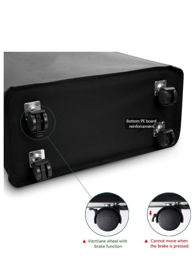 Laundry Basket on Wheels - Black - Image 4