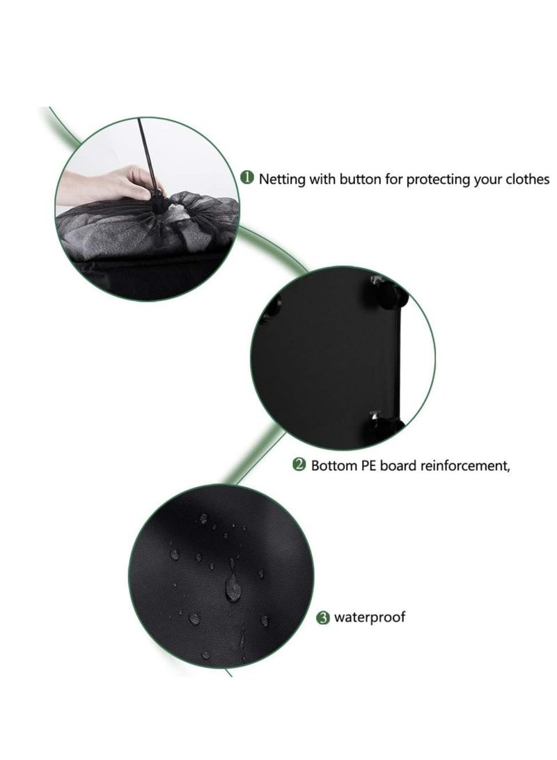 Laundry Basket on Wheels - Black - Image 5