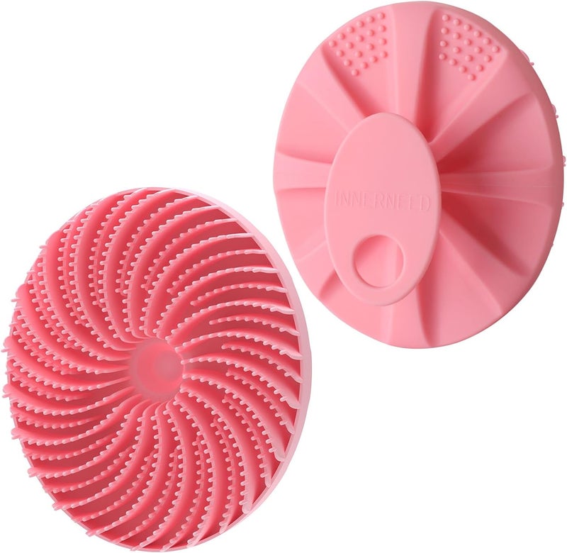 INNERNEED FoodGrade Silicone Body Scrubber Bath Shower Cleansing Brush Gentle Exfoliating and Massaging Nice Foaming Last Longer Pink - Image 1