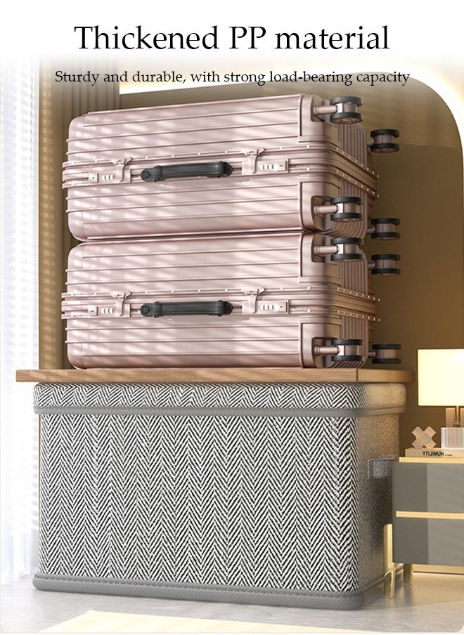 DUNISO 3 Pcs Clothes Storage Box With Lid，Foldable Wardrobe Organizer, Drawer Organizer，Moisture and Mold Prevention，Sturdy，Durable，Dustproof，for Organizing Clothing Jeans Toys Book Shelves Closet Wardrobe，50*40*33cm  - Image 5