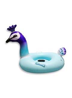 Generic Peacock Swim Ring Inflatable Waist Ring with Rubber Seat for Floating Boat Fun Water Game Accessories for 1-10 Years Old Boys Girls Toddlers Infant Training  - Image 1