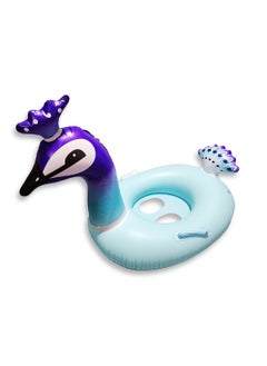 Generic Peacock Swim Ring Inflatable Waist Ring with Rubber Seat for Floating Boat Fun Water Game Accessories for 1-10 Years Old Boys Girls Toddlers Infant Training  - Image 2