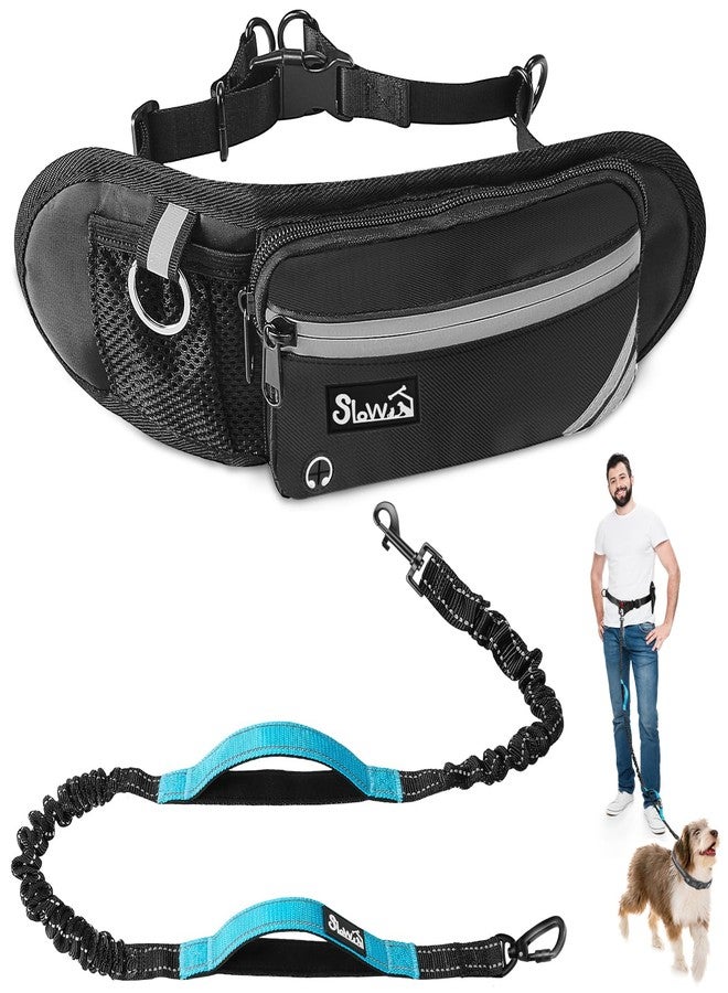 AUTOWT Hands-Free-Dog-Leash- Padded Adjustable Waist Walking Leash with Removable Zipper Pouch, Crossbody Shock Absorbing Bungee Leash Dual Handle and Reflective Stitches for Dogs Running Jogging - Image 1