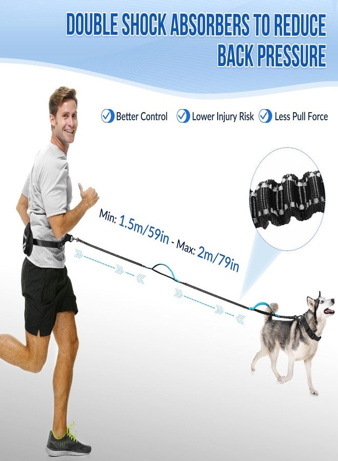 AUTOWT Hands-Free-Dog-Leash- Padded Adjustable Waist Walking Leash with Removable Zipper Pouch, Crossbody Shock Absorbing Bungee Leash Dual Handle and Reflective Stitches for Dogs Running Jogging - Image 5