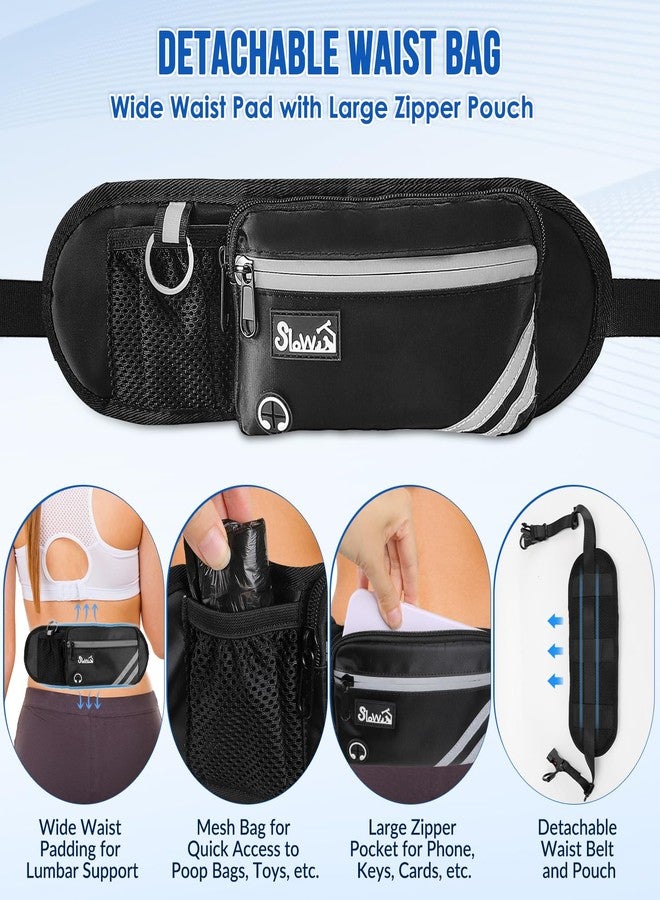 AUTOWT Hands-Free-Dog-Leash- Padded Adjustable Waist Walking Leash with Removable Zipper Pouch, Crossbody Shock Absorbing Bungee Leash Dual Handle and Reflective Stitches for Dogs Running Jogging - Image 2