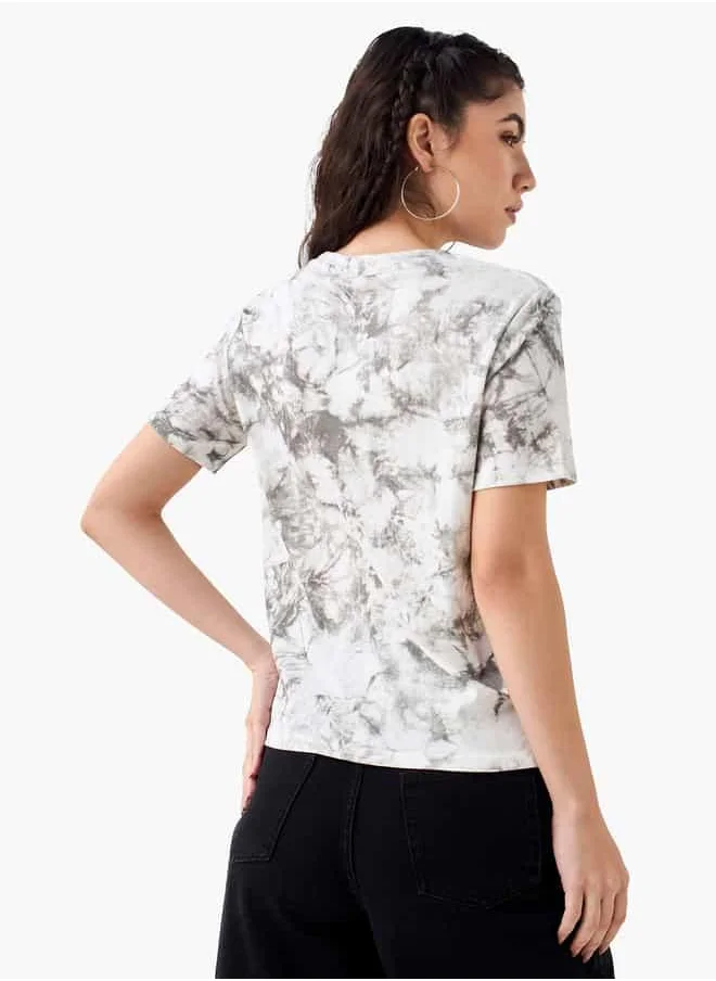 2Xtremz 2Xtremz Embellished Crew Neck T-shirt with Short Sleeves