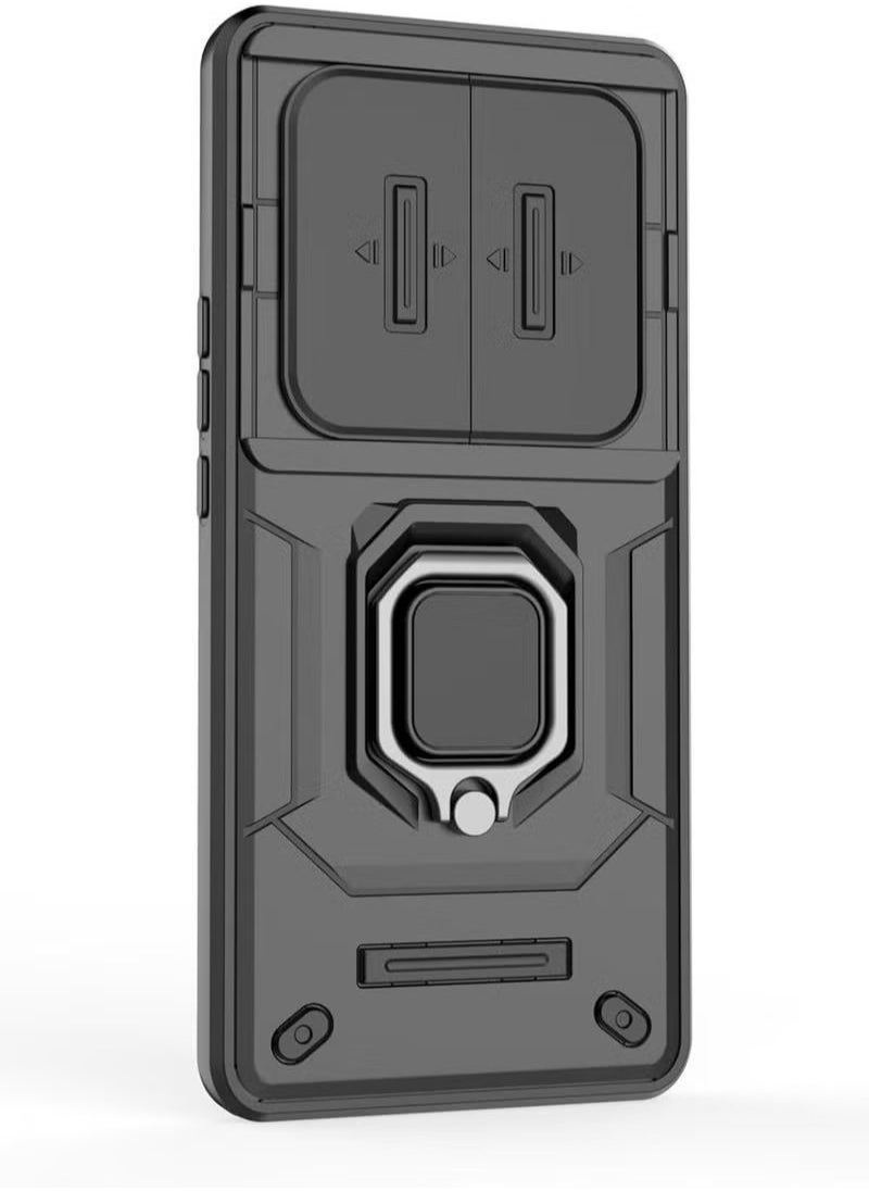 Generic - Slide Camera Phone Case Honor X9b 5G Cover Luxury Armor PC Shockproof Metal Ring Stand Protective Back Cover - Image 1