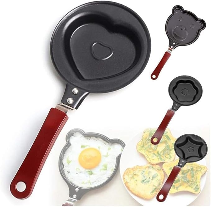 CLICKSWIFT Non-Stick Omelets Frying Pan for Breakfast Cookware with Different Design for Home & Restaurant, Black Color 1 Pcs - Image 1