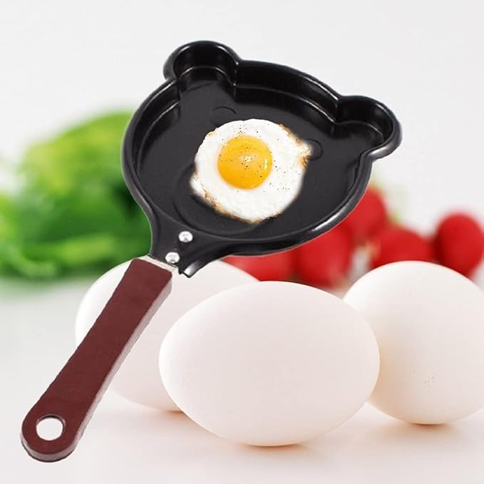 CLICKSWIFT Non-Stick Omelets Frying Pan for Breakfast Cookware with Different Design for Home & Restaurant, Black Color 1 Pcs - Image 4