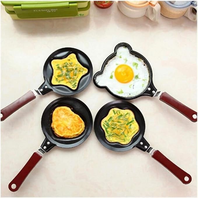 CLICKSWIFT Non-Stick Omelets Frying Pan for Breakfast Cookware with Different Design for Home & Restaurant, Black Color 1 Pcs - Image 2
