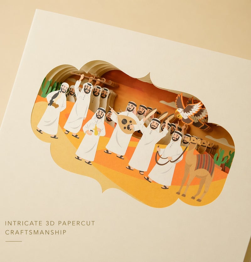 Arab Dance 3D Papercut Notebook – UAE Souvenir Gift - Image 2