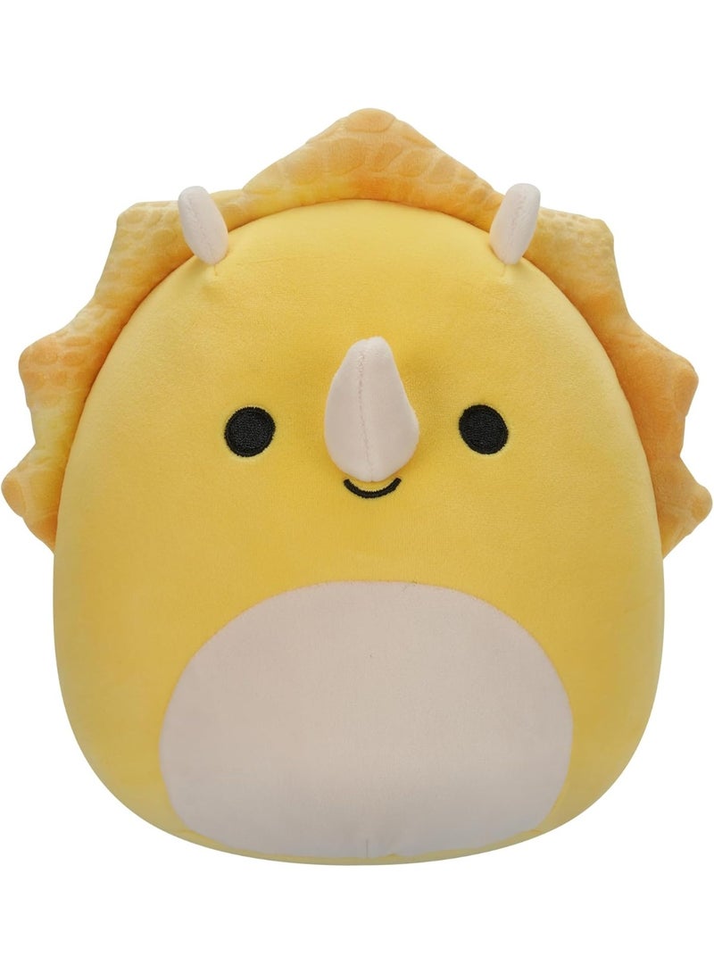 Squishmallows Original 7.5-Inch Lancaster the Yellow Triceratops Plush Toy - Image 1