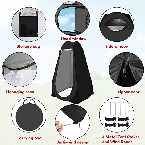 FabSports Foldable Privacy Portable Pop-up Tent, can be Used as Cloth Changing Tent or Toilet Tent for Camping, Hiking, Beach, Outdoors and Picnic with Bag. - Image 2
