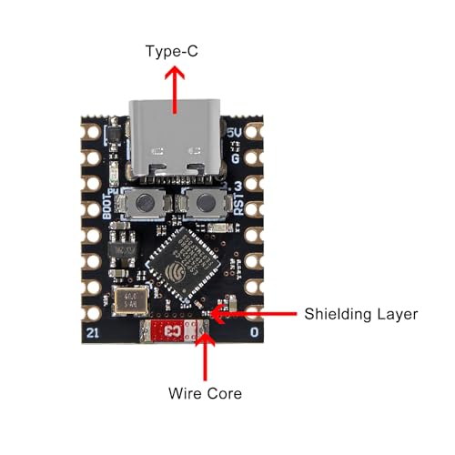ACEIRMC 5pcs Type-C ESP32-C3 Development Board ESP32 C3 Mini WiFi Bluetooth 160MHz Running Frequency 2.4GHz Wi-Fi & Bluetooth 5.0 ESP32 C3 Super Mini for Arduino - Image 5
