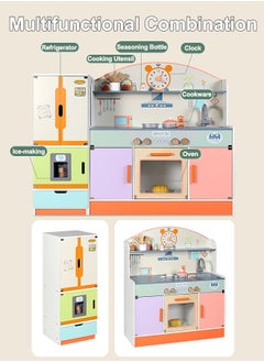 JSAITOYS Kitchen Set for Kids Wooden Toy Food Cookware Accessories Play  - Image 2