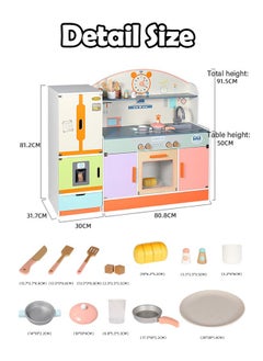 JSAITOYS Kitchen Set for Kids Wooden Toy Food Cookware Accessories Play  - Image 3