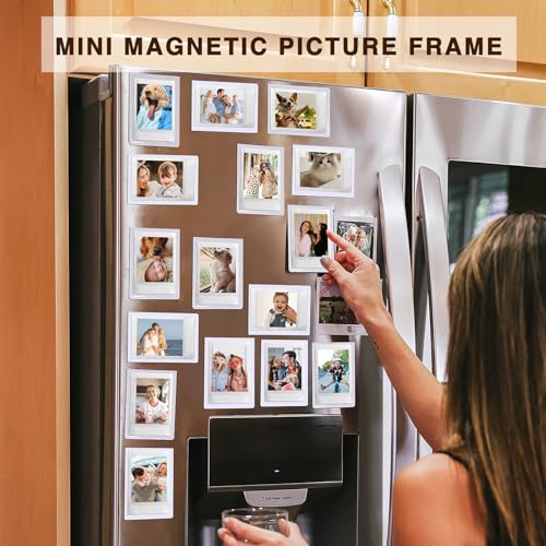 CAIYOULE 20 Pack Mini 3 Inch Magnetic Pocket Picture Frame for Fujifilm Instax Mini Polaroid Instant Film, Magnetic Photo Frame for Refrigerator, Picture Frames Photo Holder for Fridge, School, Office - Image 3