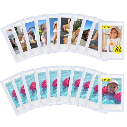 CAIYOULE 20 Pack Mini 3 Inch Magnetic Pocket Picture Frame for Fujifilm Instax Mini Polaroid Instant Film, Magnetic Photo Frame for Refrigerator, Picture Frames Photo Holder for Fridge, School, Office - Image 1