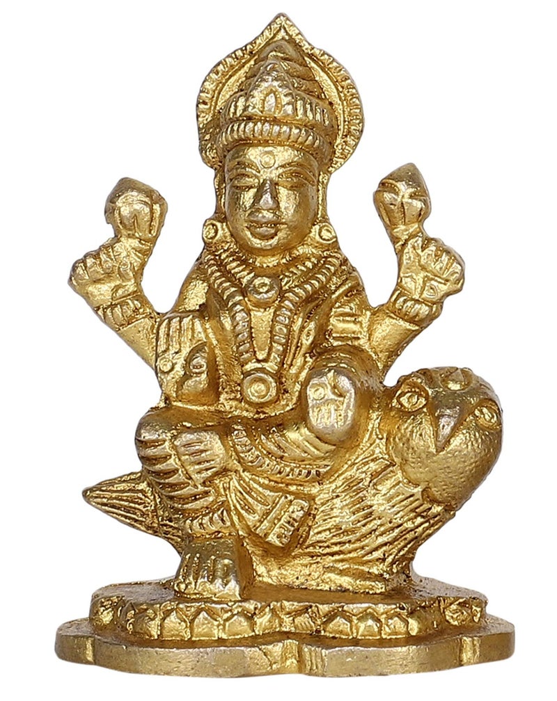 GURU JEE Brass Statue MATA Laxmi Idol for Puja Room Decoration Owl Laxmi Murti Hindu Goddess Religious