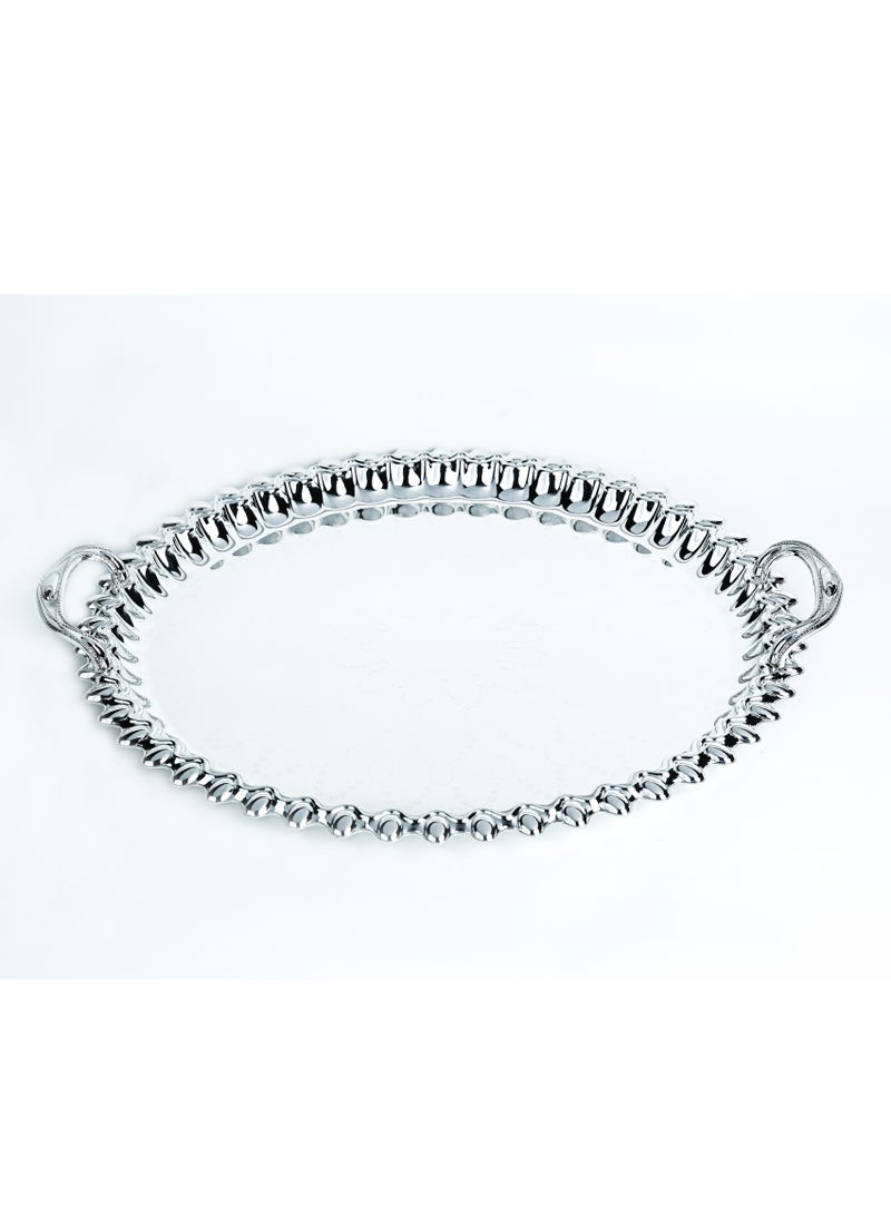 ZOLTEN SILVERPLATED LARGE SIZE ROUND TRAY SILVER COLOUR 44 CM - Image 1