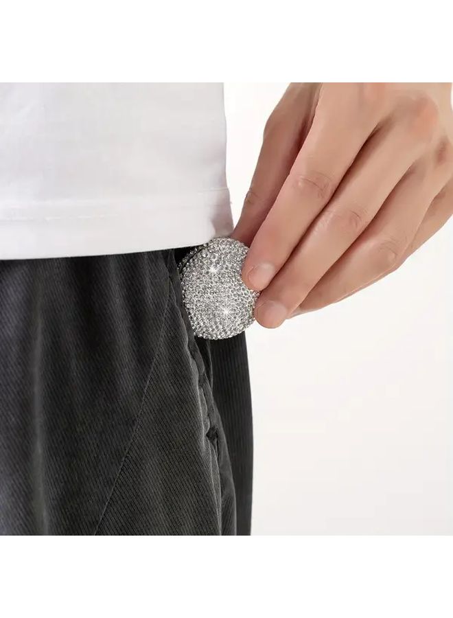 White Rhinestone Pill Organizer Travel Medicine Box With Multiple Compartments - Image 5