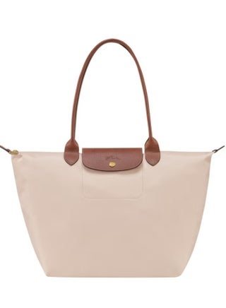 Longchamp Le Pliage Large Shoulder Straps women's Classic Fashion Versatile Large Makeup Bag, Handbag, Shoulder Bag,Paper White