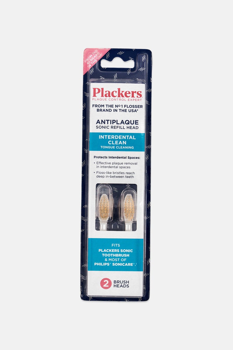 Plackers Antiplaque 2 Pieces Sonic Refill Brush Head - Image 1