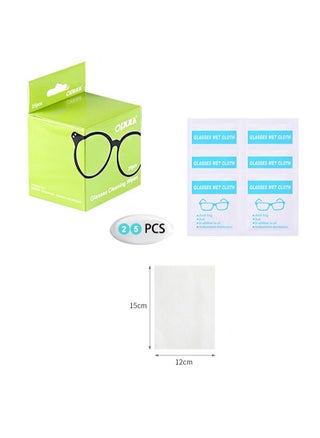Glasses cleaning wipes, glasses wipes 25 pcs, extra thick, pre-moistened and quick-drying, individually wrapped, suitable for all types of glasses and electronic screens - pzsku/Z2449C734814DF83D754CZ/45/_/1693365731/ed71ca85-05a5-4fb8-9dee-7ba6b99463cd