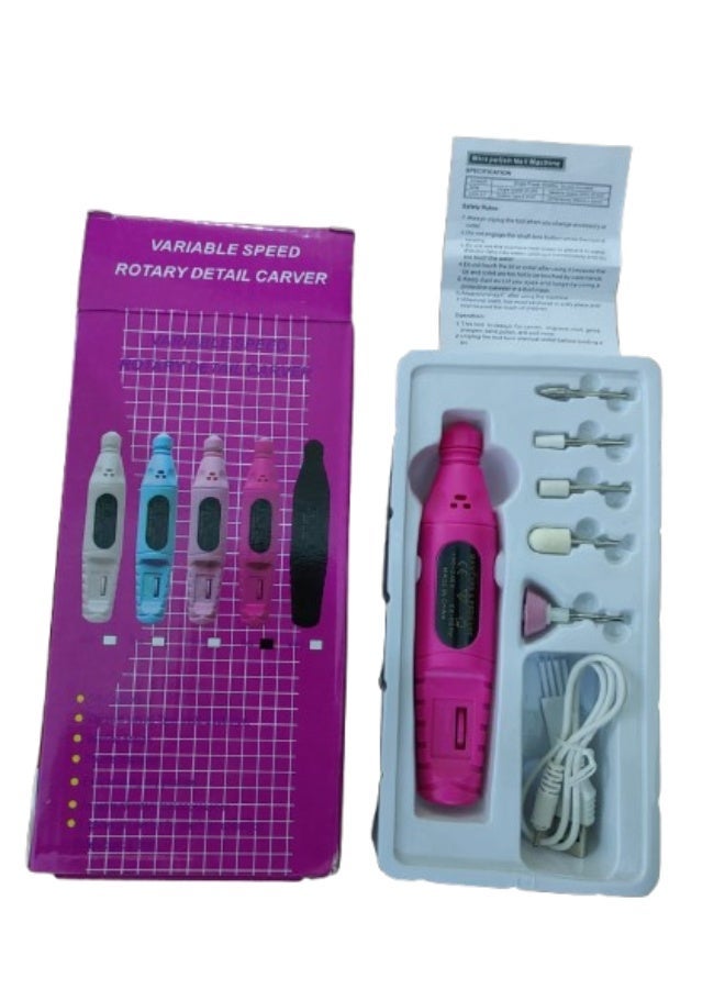 مبرد أظافر كهربائي قابل للشحن مع كابل يو اس بي | أداة محمولة للمانيكير والباديكير - Image 1