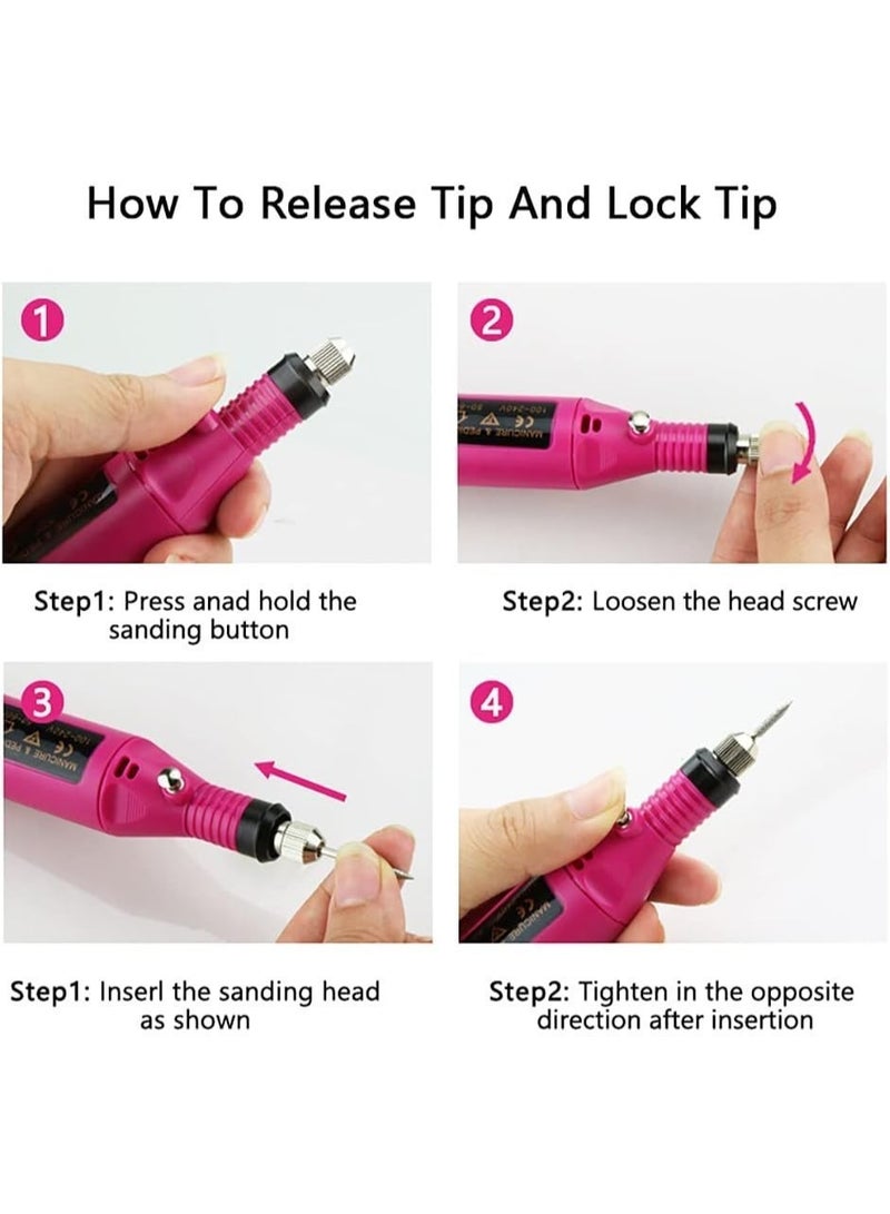 مبرد أظافر كهربائي قابل للشحن مع كابل يو اس بي | أداة محمولة للمانيكير والباديكير - Image 4