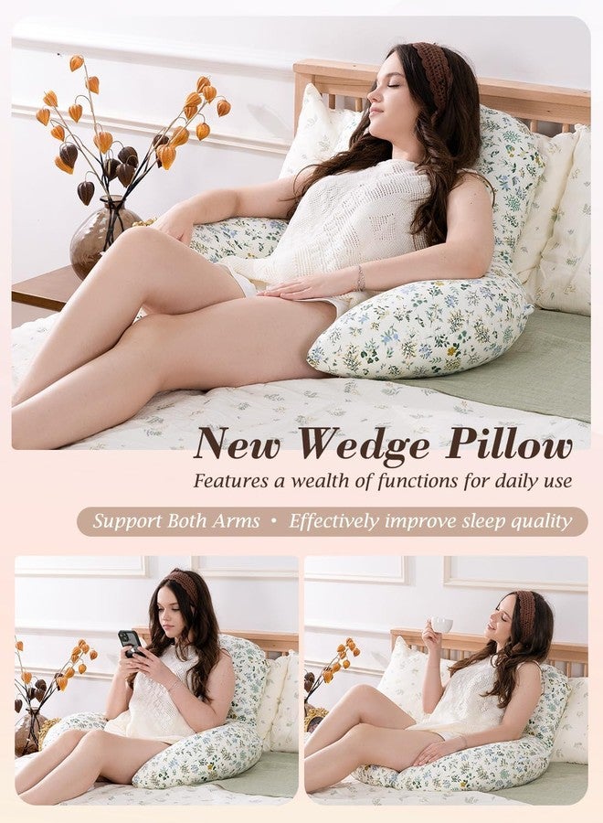 INSEN Wedge Pillow Set for Sleeping and After Surgery, Use for Acid Reflux, Reading and Relaxing, Headboard Pillow for Sitting in Bed - Image 4