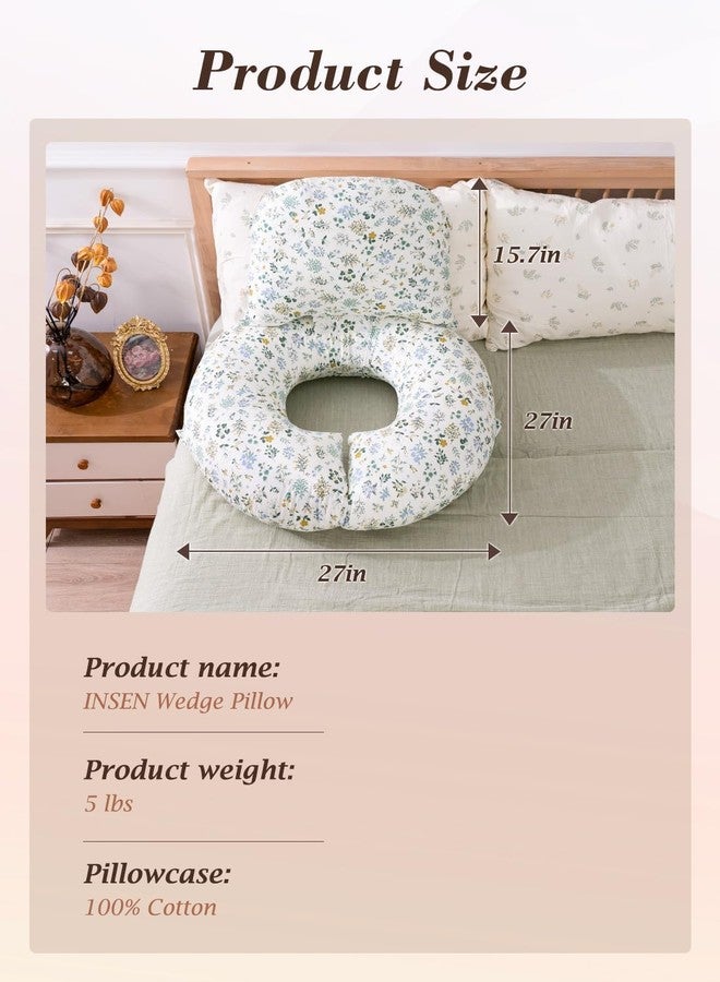 INSEN Wedge Pillow Set for Sleeping and After Surgery, Use for Acid Reflux, Reading and Relaxing, Headboard Pillow for Sitting in Bed - Image 3