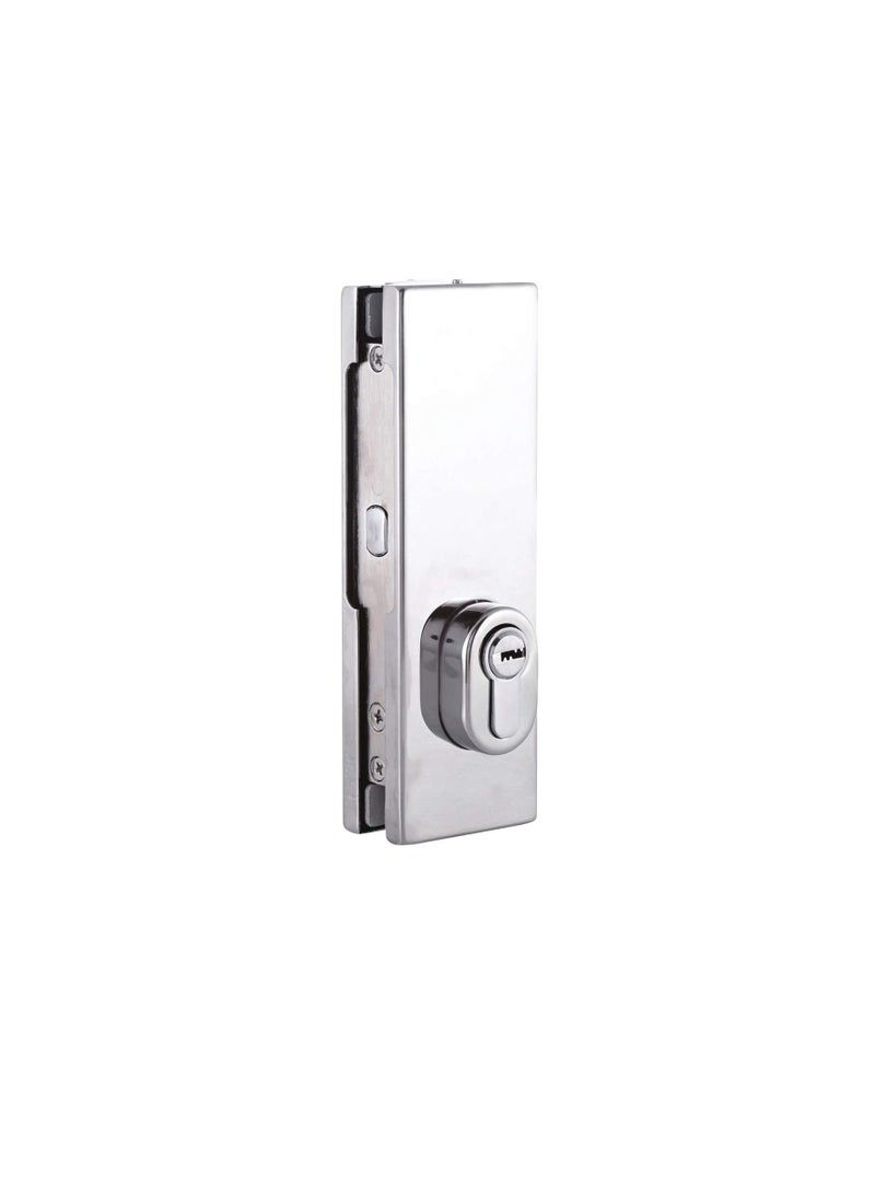 Dorfit Stainless Steel SUS 304 Glass Door Center Lock With Square Rod Polished Stainless Steel Finish- DT150D  - Image 1