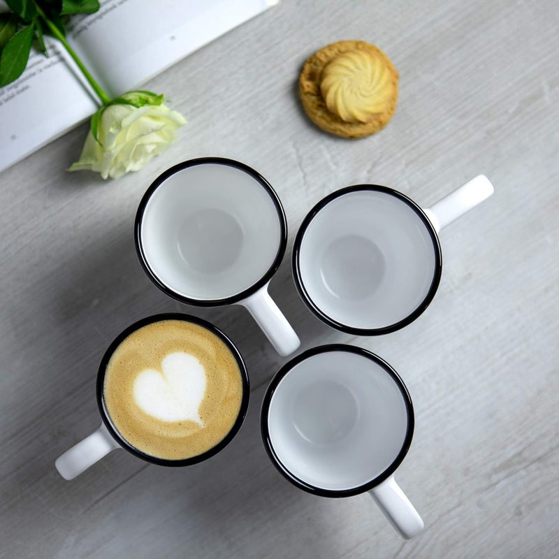 City to Cottage Ceramic Cappuccino Mug with Large Handle 10oz Coffee Mug for Latte Hot Chocholate Tea Daily Morning Dring at Home Office Work Christmas Housewarming Gift White and Black Polka Dot - Image 5