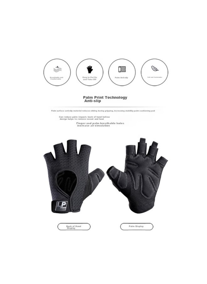 LP Lp Sports Fitness Gloves, Half-finger For Weightlifting, Dumbbell, Pull-ups, Non-slip, Breathable, Cycling, Palm Protection, Universal Ft9202-l  - Image 4
