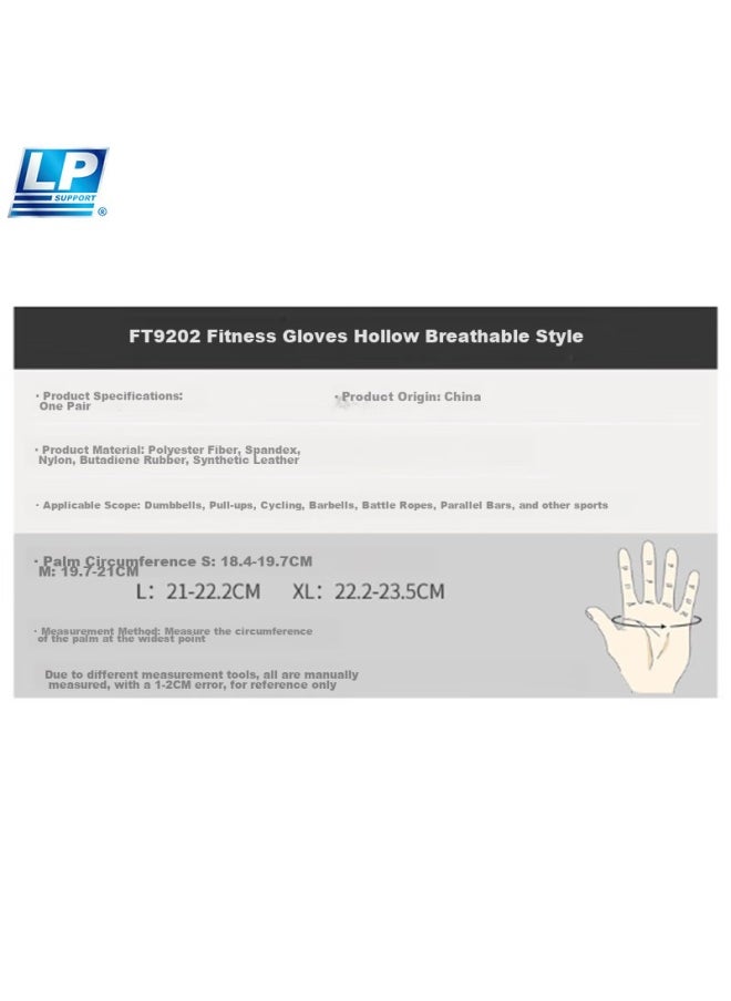 LP Lp Sports Fitness Gloves, Half-finger For Weightlifting, Dumbbell, Pull-ups, Non-slip, Breathable, Cycling, Palm Protection, Universal Ft9202-l  - Image 2