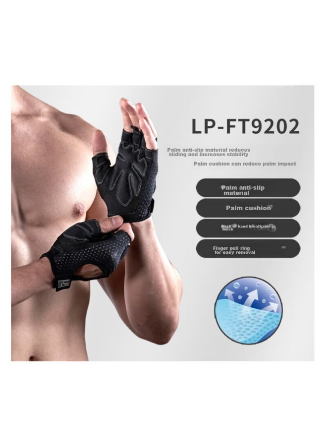 LP Lp Sports Fitness Gloves, Half-finger For Weightlifting, Dumbbell, Pull-ups, Non-slip, Breathable, Cycling, Palm Protection, Universal Ft9202-l  - Image 5