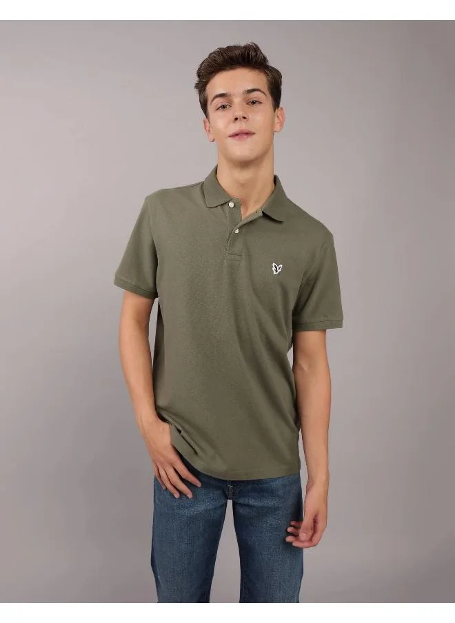 American Eagle Logo Deatiled Short Sleeve  Polo Shirt