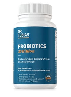 Dr. Tobias Probiotics 30 Billion - 10 Strains, Delay Release & Spore Forming Strains - Shelf Stable  - Image 1