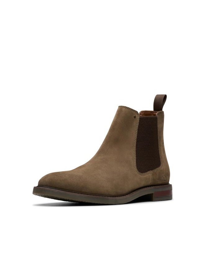 clarks حذاء تشيلسي سهل للرجال جاكسن، جلد سويدي رمادي، 39 EU - Image 1