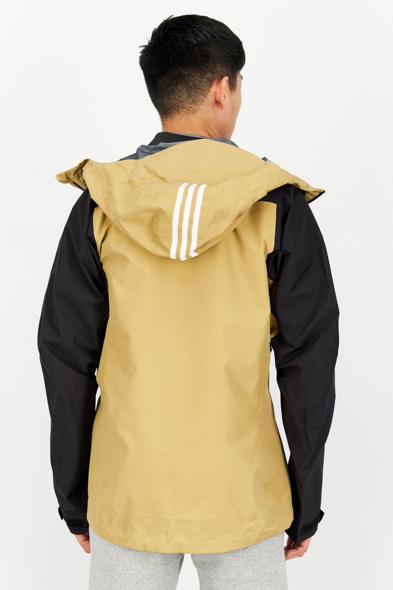 Adidas Men Sportswear Fit Hooded Brand Logo Windbreaker Jacket, Black - Image 2